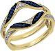 1.80ct Sapphire Diamond 14k Yellow Gold Over Enhancer Solitaire Wrap Jacket Ring