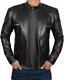 Black Leather Jacket For Men Biker Motorcycle Real Soft Lambskin Leather Jacket