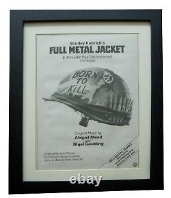FULL METAL JACKET+Movie+Film+POSTER+AD+ORIGINAL 1987+FRAMED+EXPRESS GLOBAL SHIP