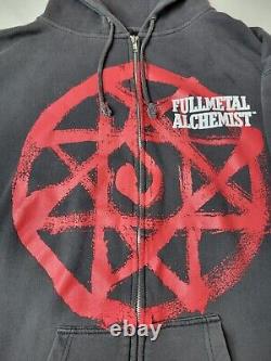 Full Metal Alchemist Vintage Y2K 2005 Anime Full Zip Hoodie Jacket Mens XXL 2XL