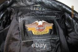Harley-Davidson 2XL Eagle Biker Distressed Belted Leather Jacket 97062-02VM