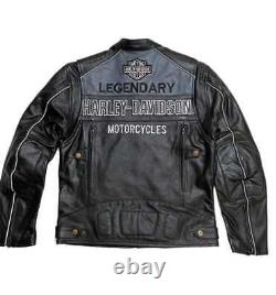Men's Harley Davidson Classic Gray & Black for Styling Lambskin Leather Jacket