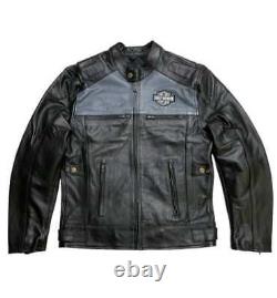 Men's Harley Davidson Classic Gray & Black for Styling Lambskin Leather Jacket