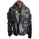 Mens Gothic Full Metal Spiked Studded Black Leather Jacket, Veste En Cuir Homme
