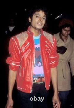 Michael Jackson Beat it MJ Beat it Real Leather Jacket with real metal mesh