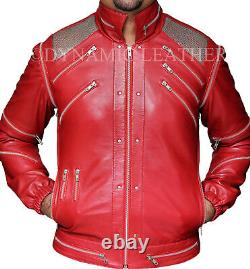 Michael Jackson Beat it MJ Beat it Real Leather Jacket with real metal mesh