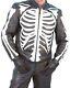 New Men's Motorcycle Biker Leather Jacket Men Skeleton Bone Leather Men's Jacket