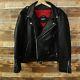 Straight To Hell Mens Leather Jacket Size 46 Biker Punk Heavy Metal Full Zip