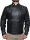 Urban New Men Genuine Cowhide Real Leather Premium Black Biker Fashionable Coat