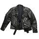 Vtg Hein Gericke Men 42 Leather Jacket Black Biker Punk Zippers Quilt Lined 80s