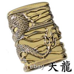 Zippo Armor Dragon Full Metal Jacket Brass Antique Gold Lighter Gorgeous Japan