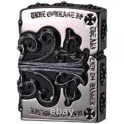 Zippo Gothic Silver Side Arabesque Cross Full Metal Jacket Japan Limited Cool