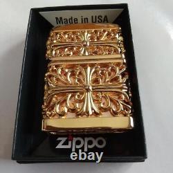 Zippo Lighter Full Metal Jacket Cross Gold