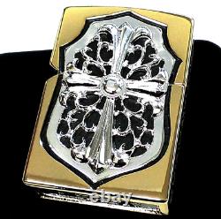 Zippo Oil Lighter Full Metal Jacket Double Sides Big Cross 5 Sides Engraved NEW
