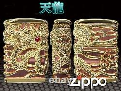 Zippo Tenryu Sky Dragon Full Metal Jacket Gold Heavy Weight Oil Lighter Cool